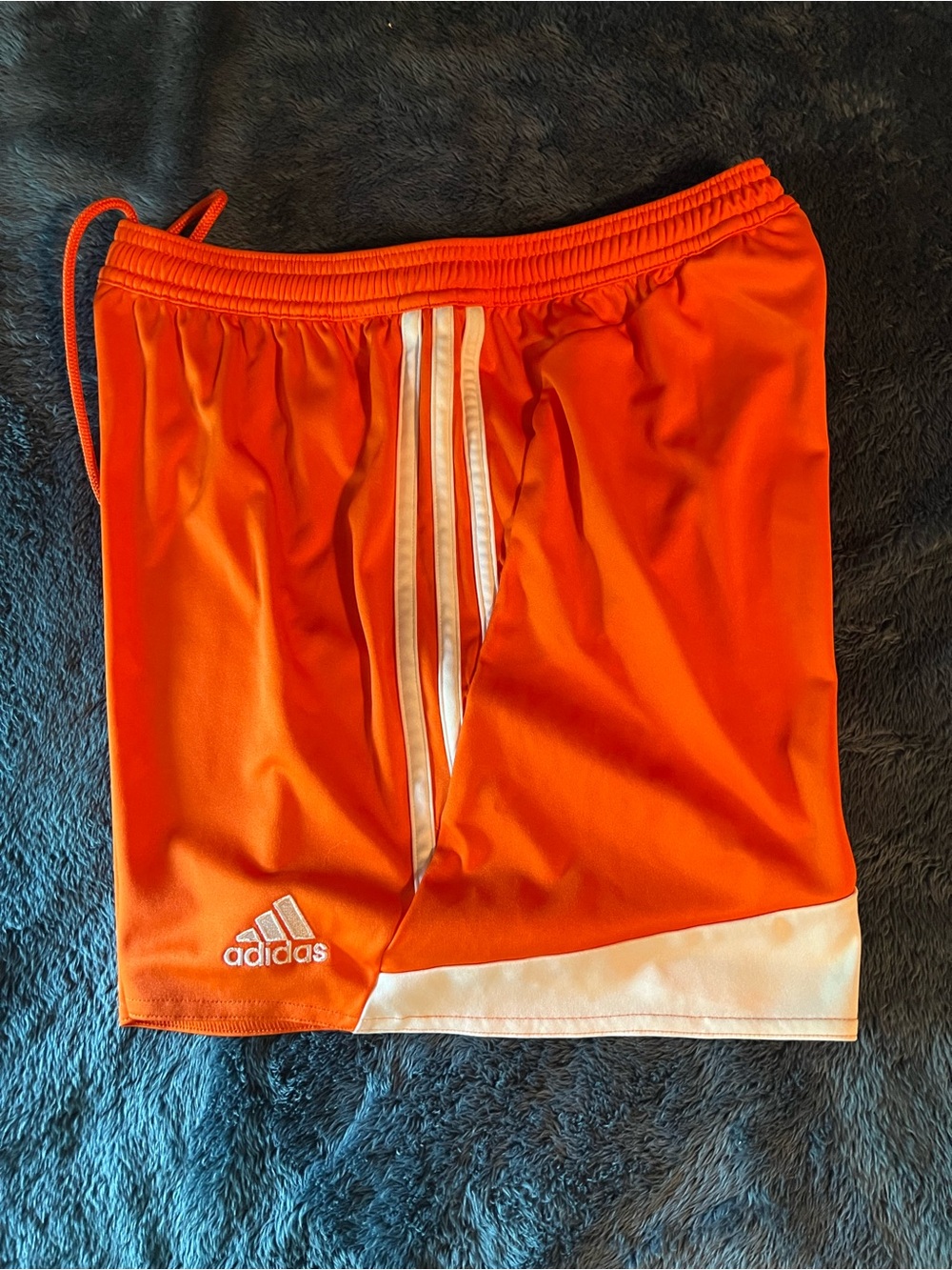adidas Men’s/Women’s Bright Orange Athletic Shorts with White Trim size M